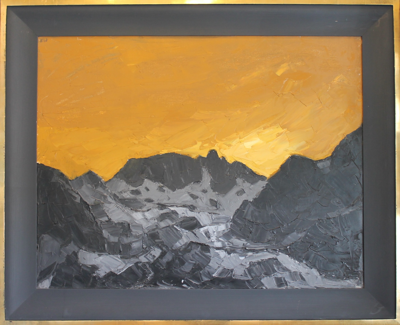 Kyffin Williams - Sun setting over crib goch - framed