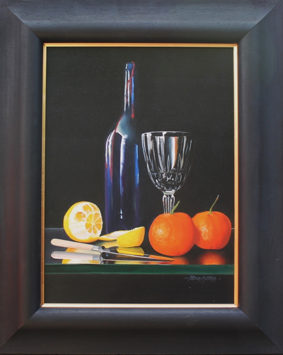 Peter Kotka - St.Clements, blue bottle - framed