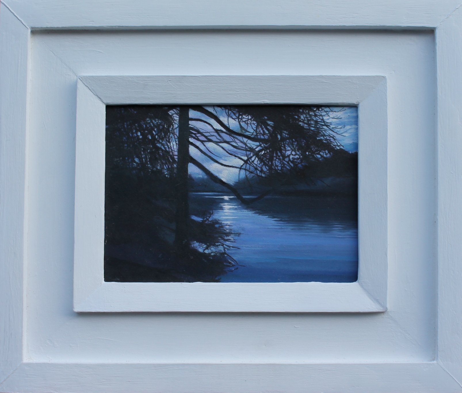 Gareth H Davies -Boserston pond, Stackpole Night- framed