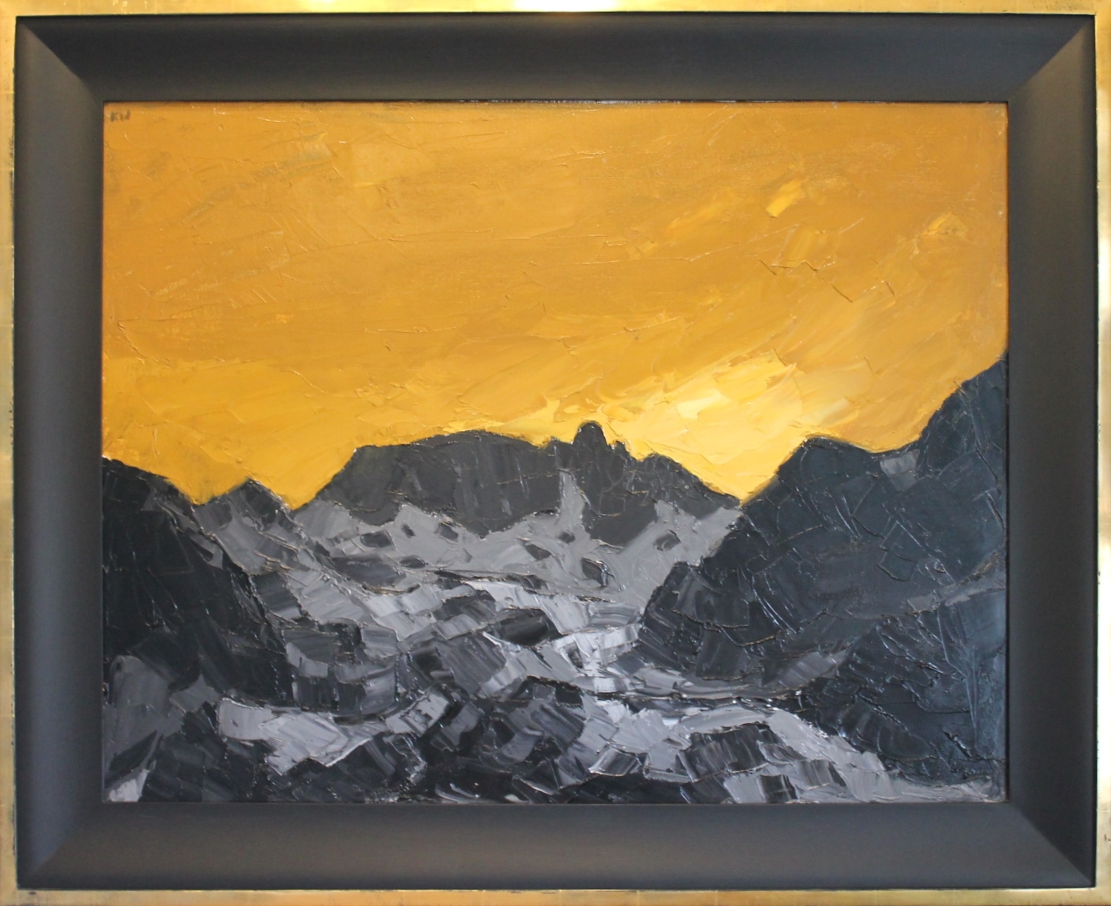 Sir Kyffin Williams -Sun Setting over Crib Goch - framd