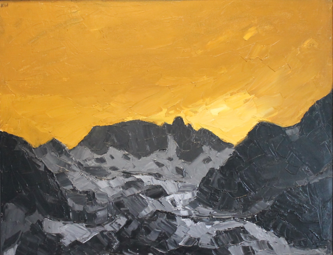 Sir Kyffin Williams - Sun setting over Crib Goch