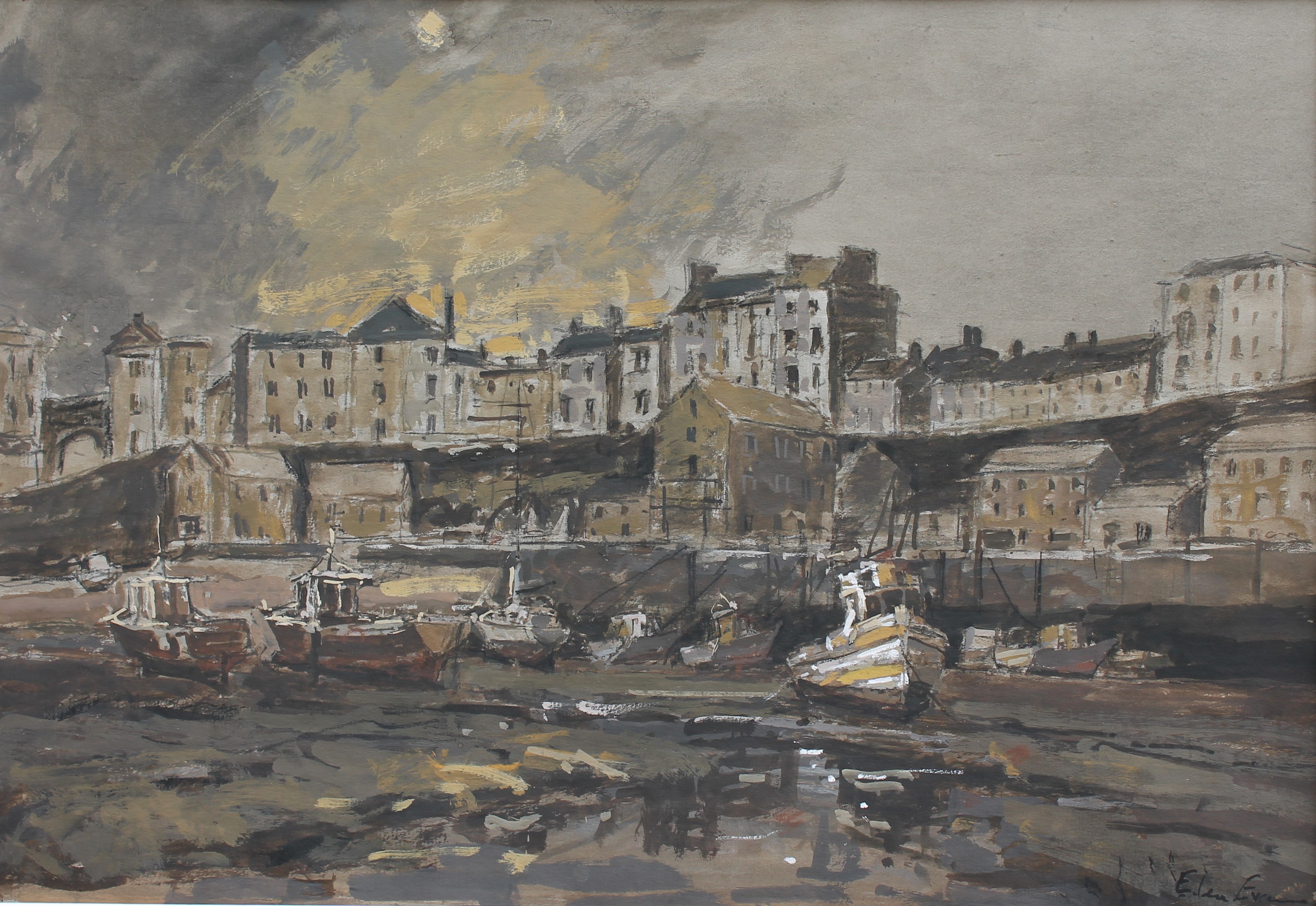 Eden Evans - Tenby Harbour Moonlight