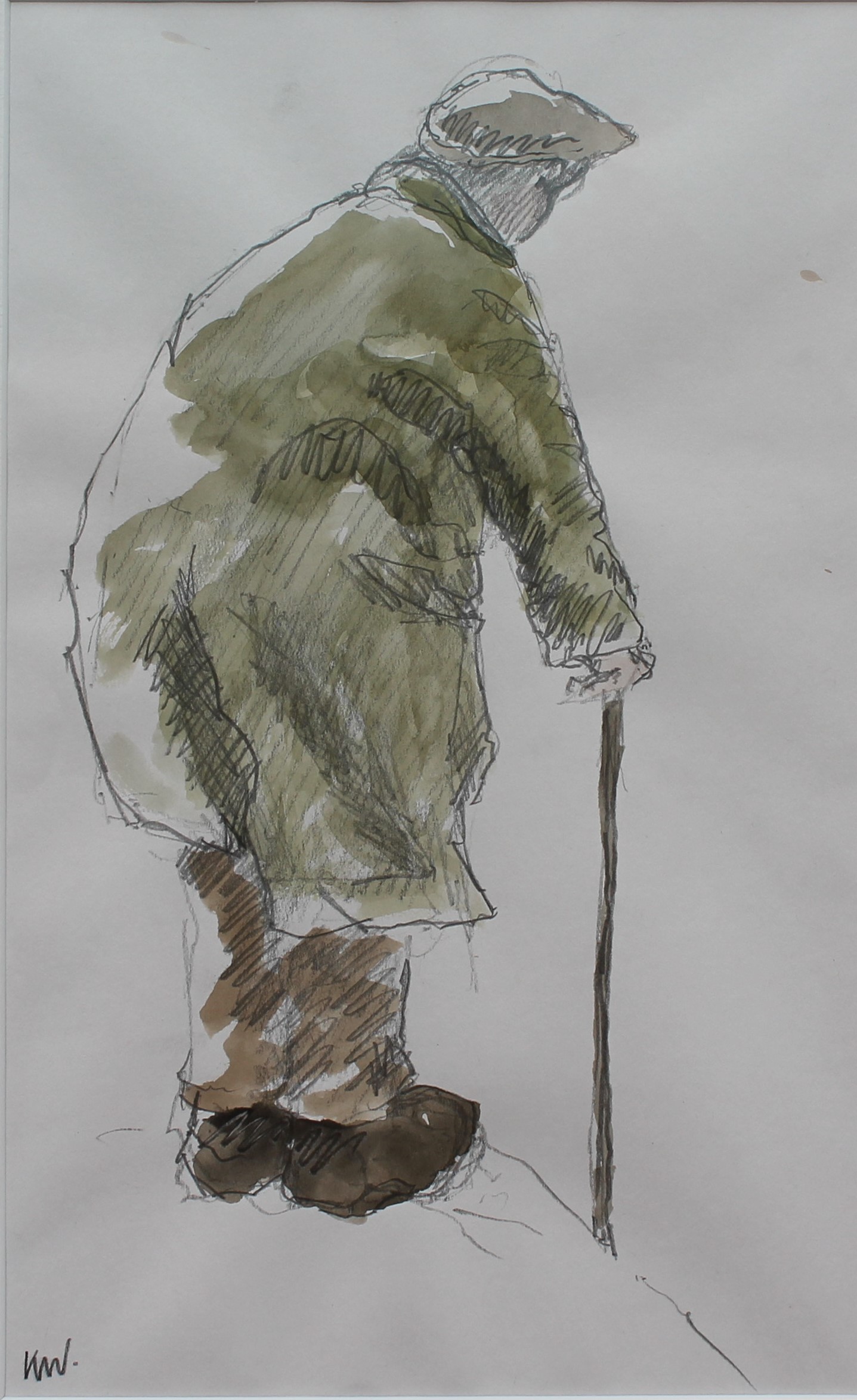 Sir Kyffin William Old man with stick